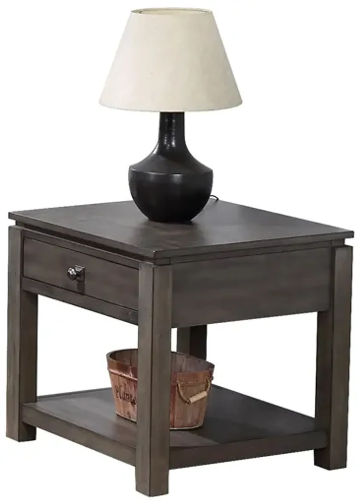 Eastlane Square End Table in Weathered Gray by Sunset Trading