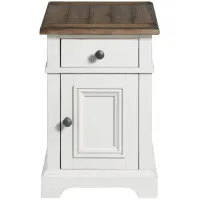 Drake Chair Side Table in Rustic White and French Oak by Intercon