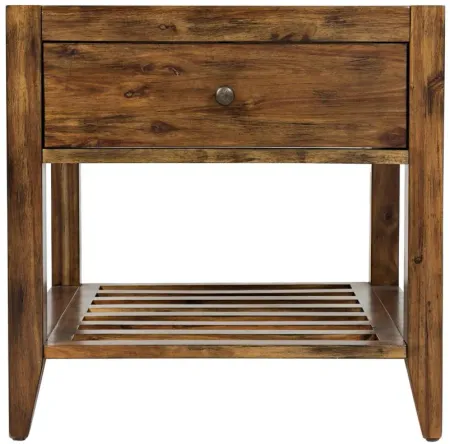 Beacon Street Square End Table in Warm Wood by Jofran