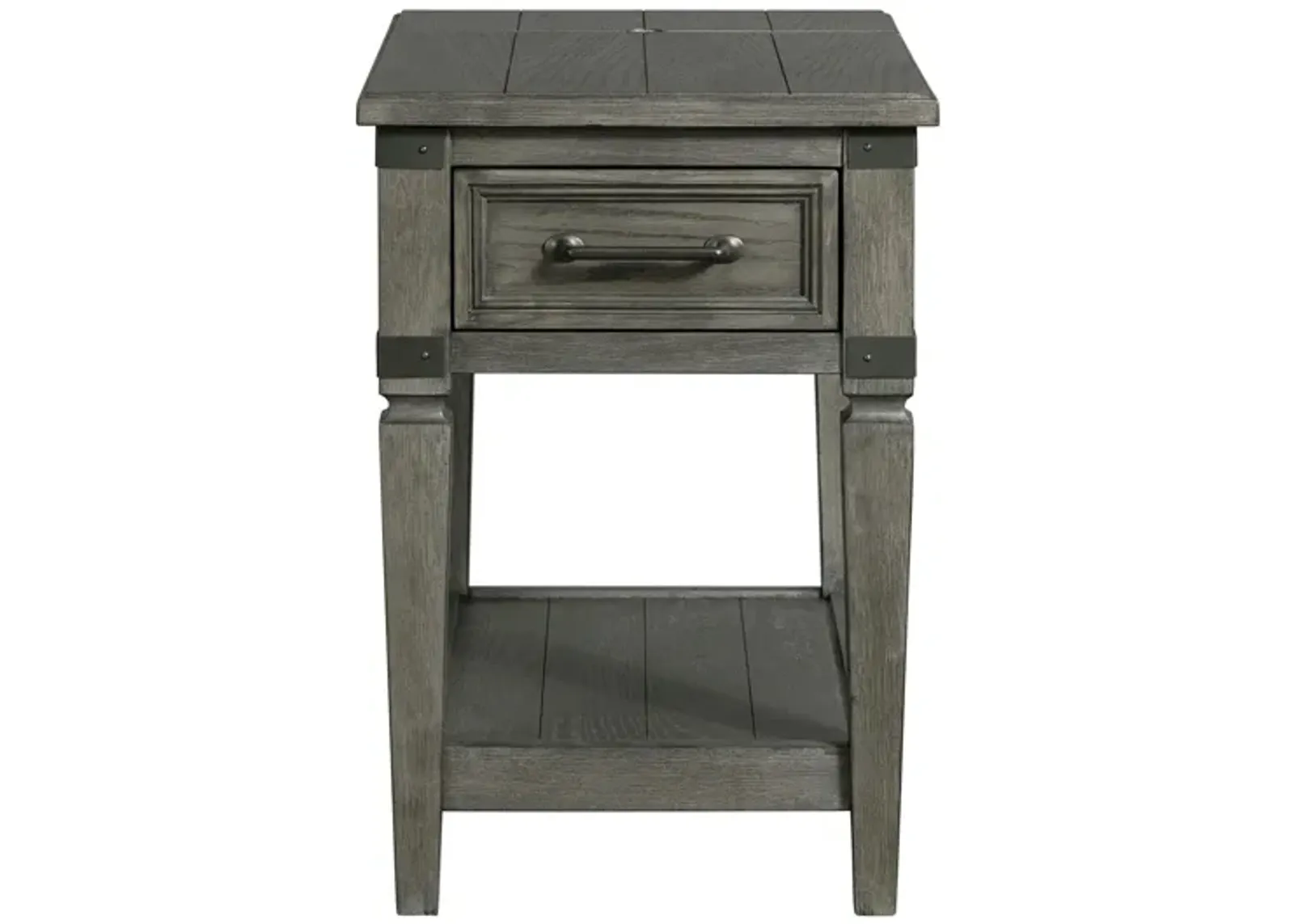 Foundry Chair Side Table in Pewter by Intercon