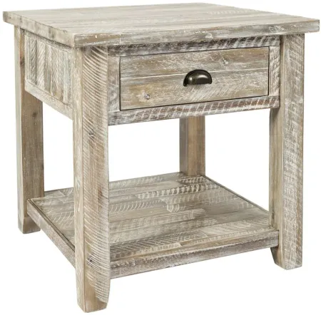 Artisan's Craft Square End Table in Washed Grey by Jofran