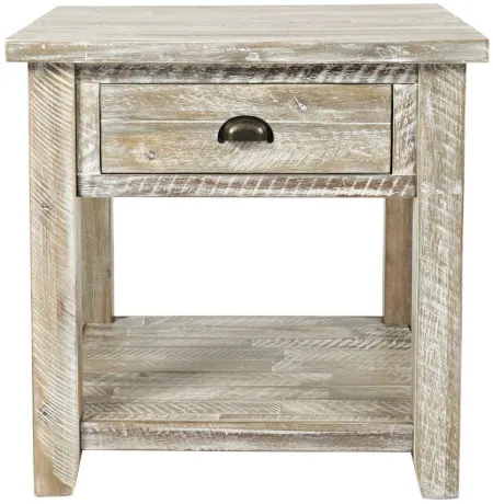 Artisan's Craft Square End Table in Washed Grey by Jofran