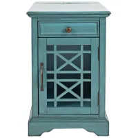 Craftsman Rectangular Chairside Table in Antique Blue by Jofran