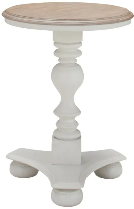 Harcourt Round End Table in White by Riverside Furniture