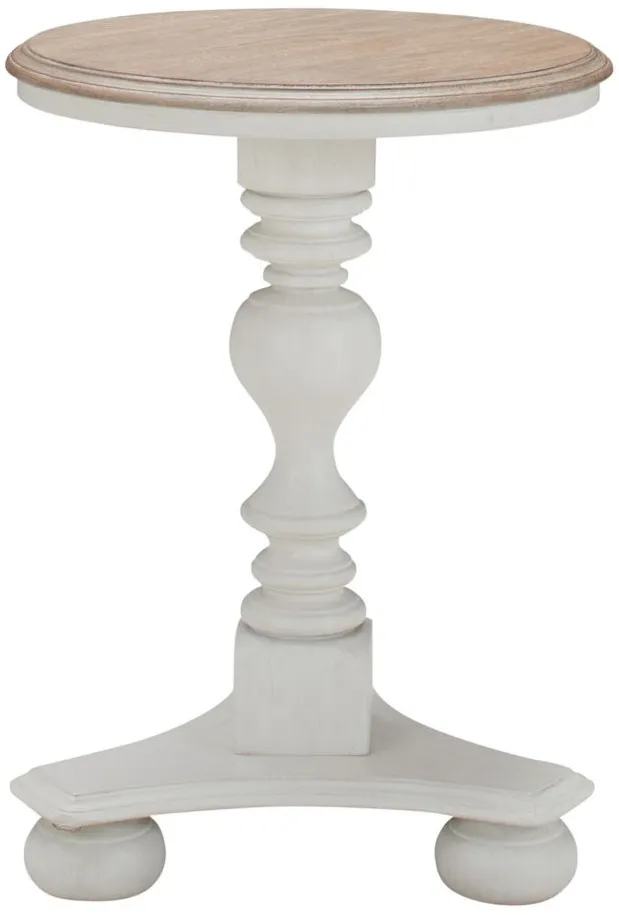 Harcourt Round End Table in White by Riverside Furniture