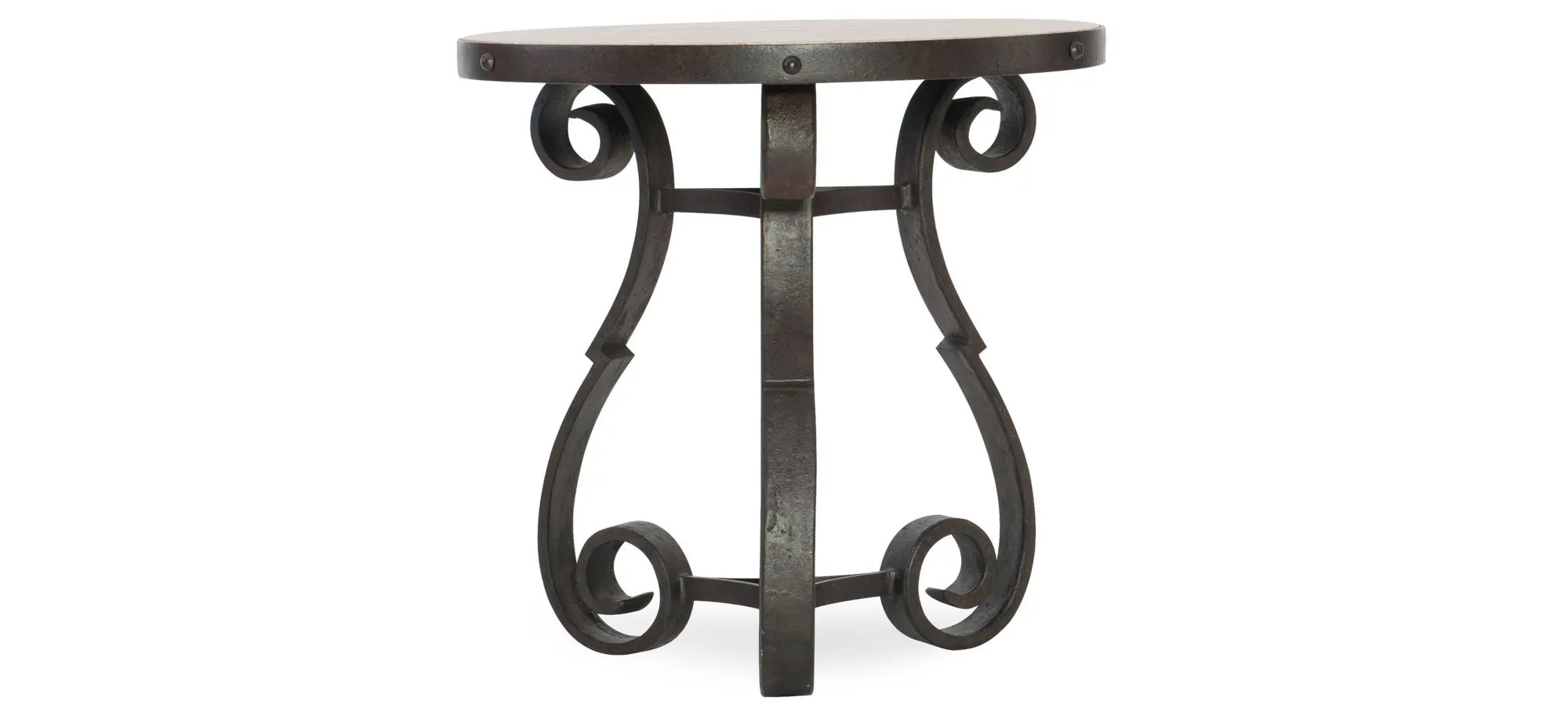 Luckenbach Metal and Stone End Table in Brown by Hooker Furniture