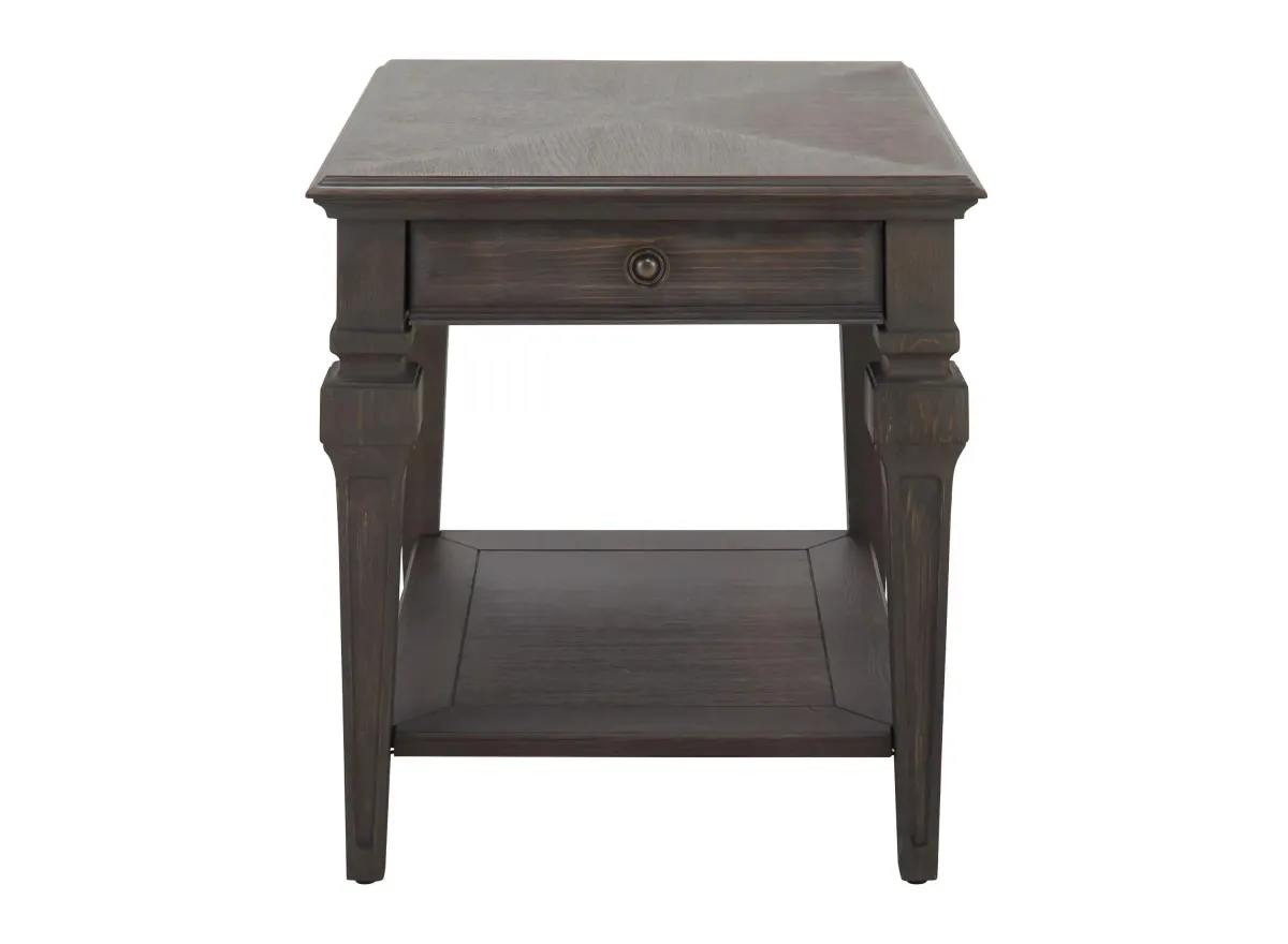 Alina Rectangular End Table in Gray Wirebrush by Bassett Mirror Co.