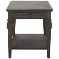 Alina Rectangular End Table in Gray Wirebrush by Bassett Mirror Co.