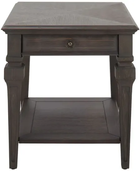 Alina Rectangular End Table in Gray Wirebrush by Bassett Mirror Co.