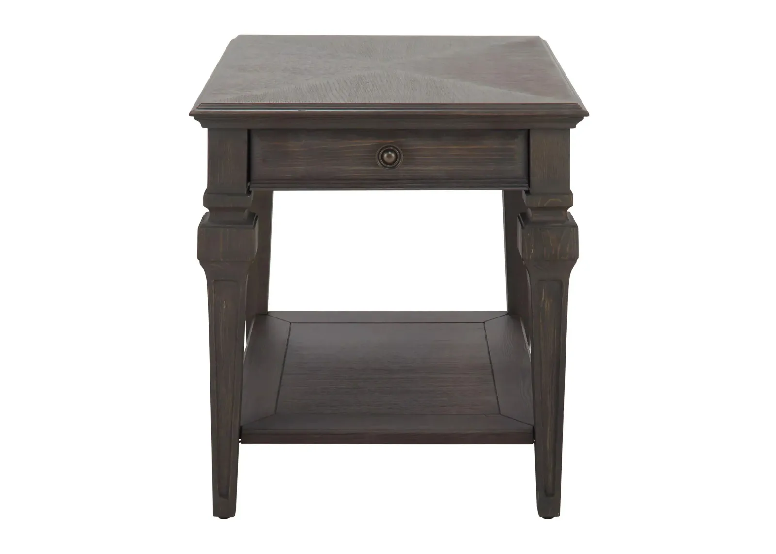 Alina Rectangular End Table in Gray Wirebrush by Bassett Mirror Co.