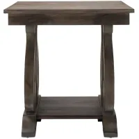 Olivia Rectangular End Table in Distressed Powdered Oak by Homelegance