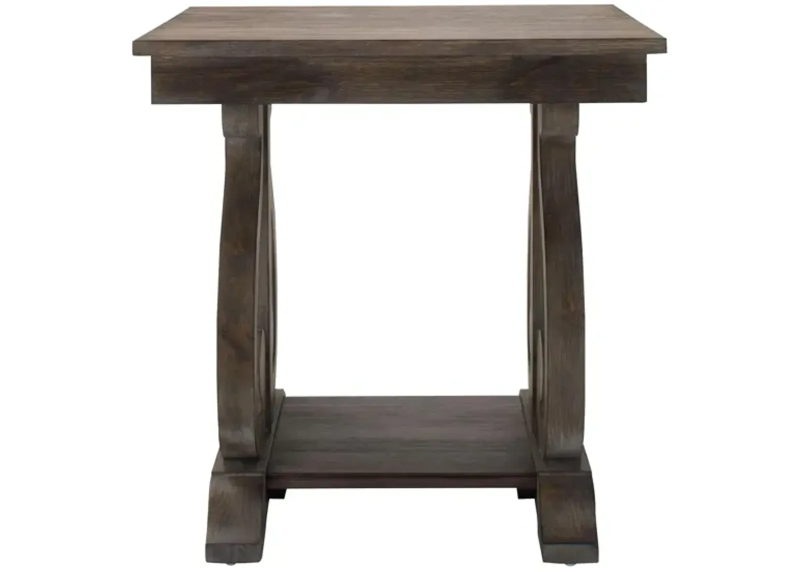 Olivia Rectangular End Table in Distressed Powdered Oak by Homelegance