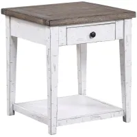 La Sierra Square End Table in White/Gray by ECI