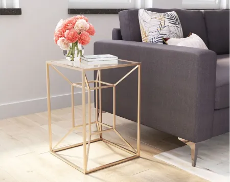 Canyon Side Table in Gold by Zuo Modern