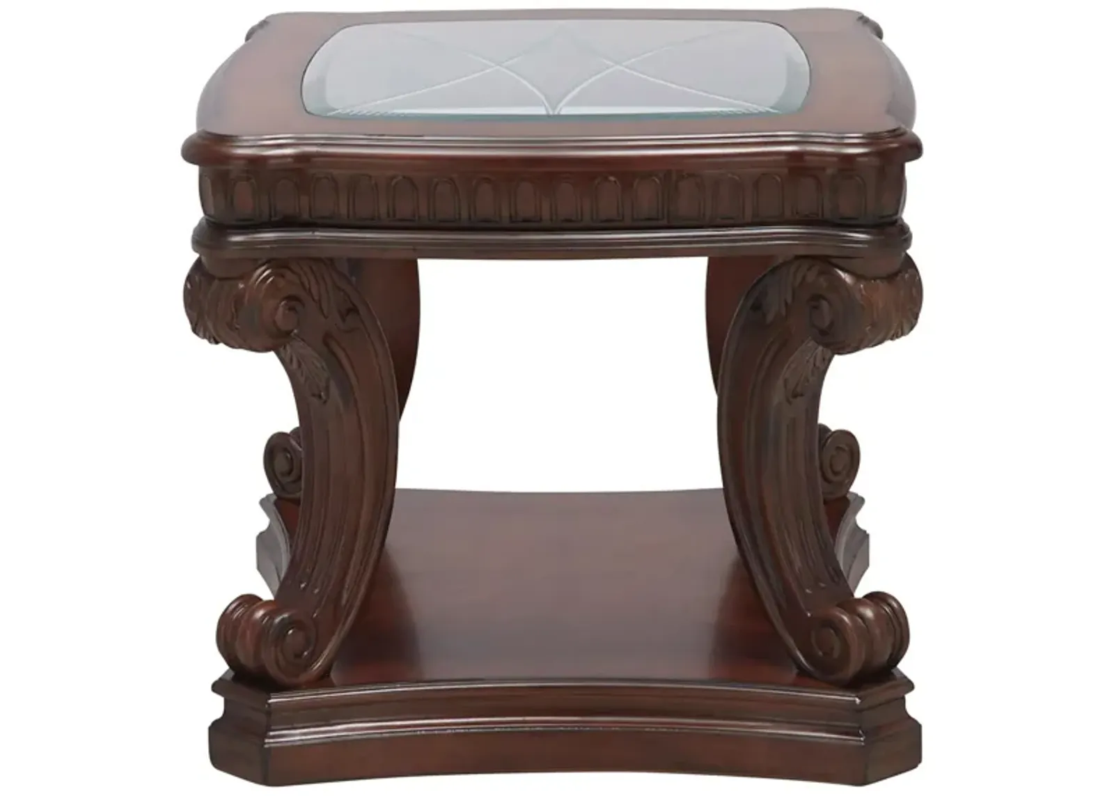 Palazzo End Table in Brown by Aria Designs