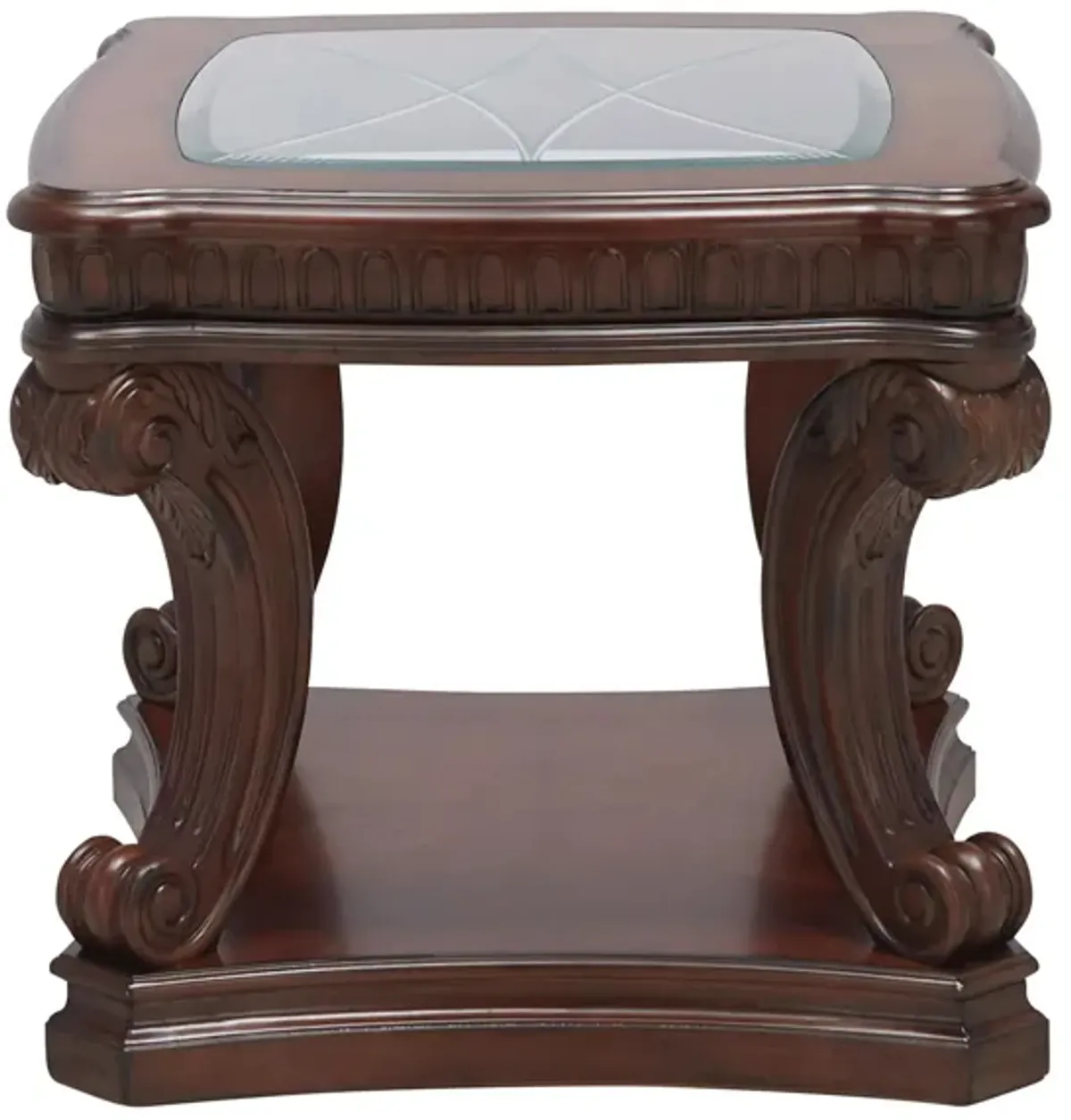 Palazzo End Table in Brown by Aria Designs