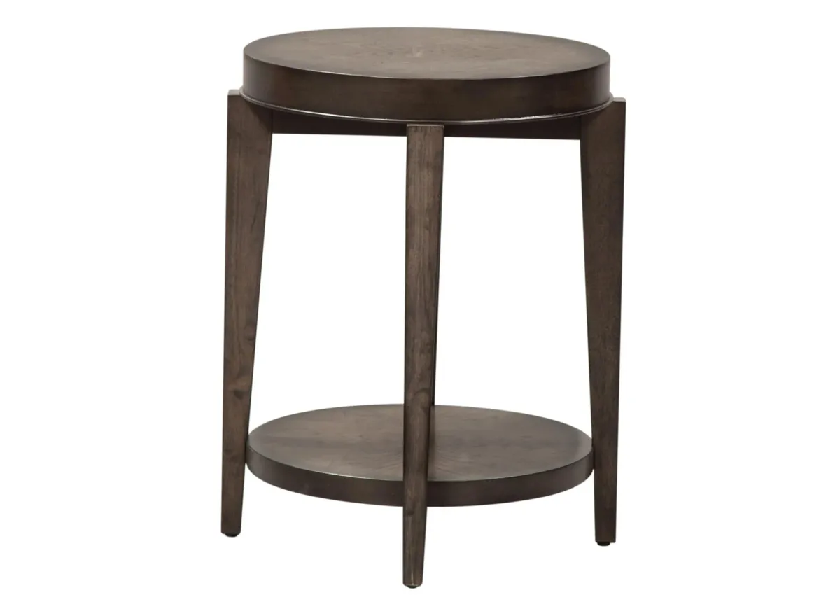 Penton Oval Chairside Table in Medium Brown by Liberty Furniture