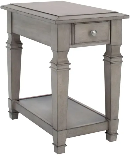 Lucette Rectangular Chairside Table in Gray by Davis Intl.