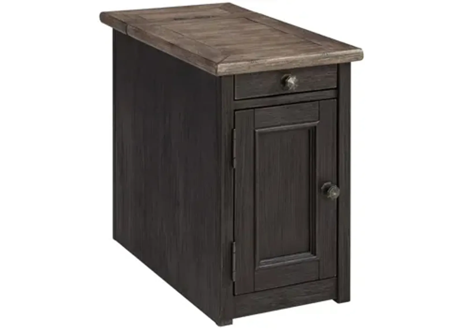 Vail Chairside Table in Grayish Brown/Black by Ashley Furniture