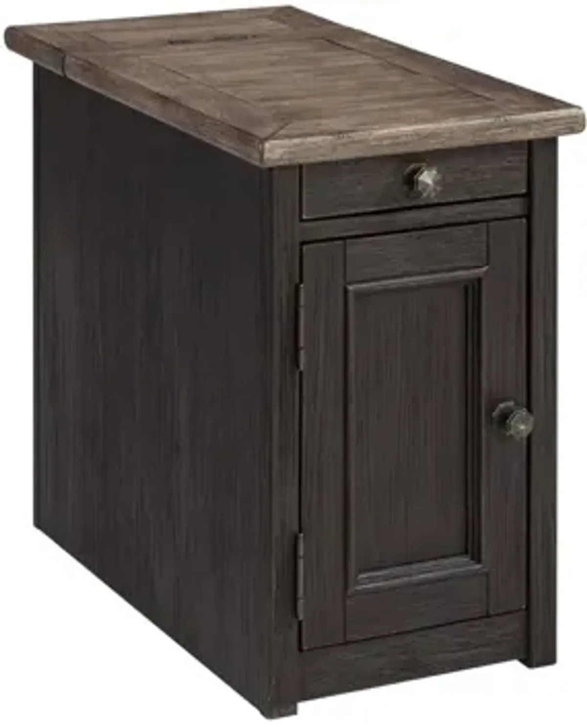 Vail Chairside Table in Grayish Brown/Black by Ashley Furniture