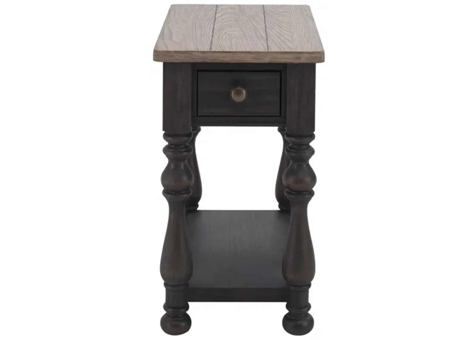 Villa Ridge Rectangular Chairside Table in Antique Oak/Matte Black by Riverside Furniture