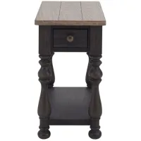 Villa Ridge Rectangular Chairside Table in Antique Oak/Matte Black by Riverside Furniture