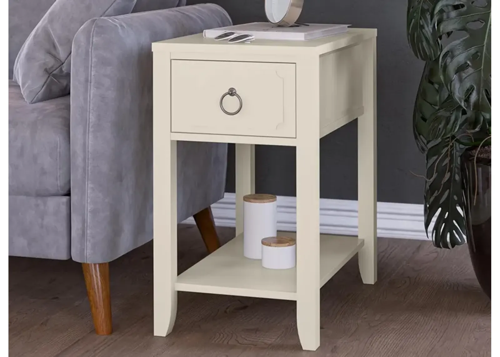 Her Majesty End Table in White by DOREL HOME FURNISHINGS