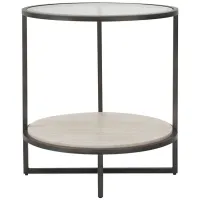 Allie Round Side Table in Antiqued Gold by Bernhardt