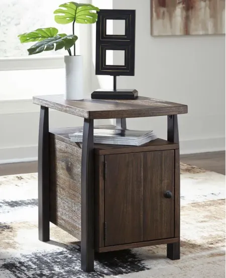 Vailbry Chairside Table W/ Cabinet in Brown by Ashley Furniture