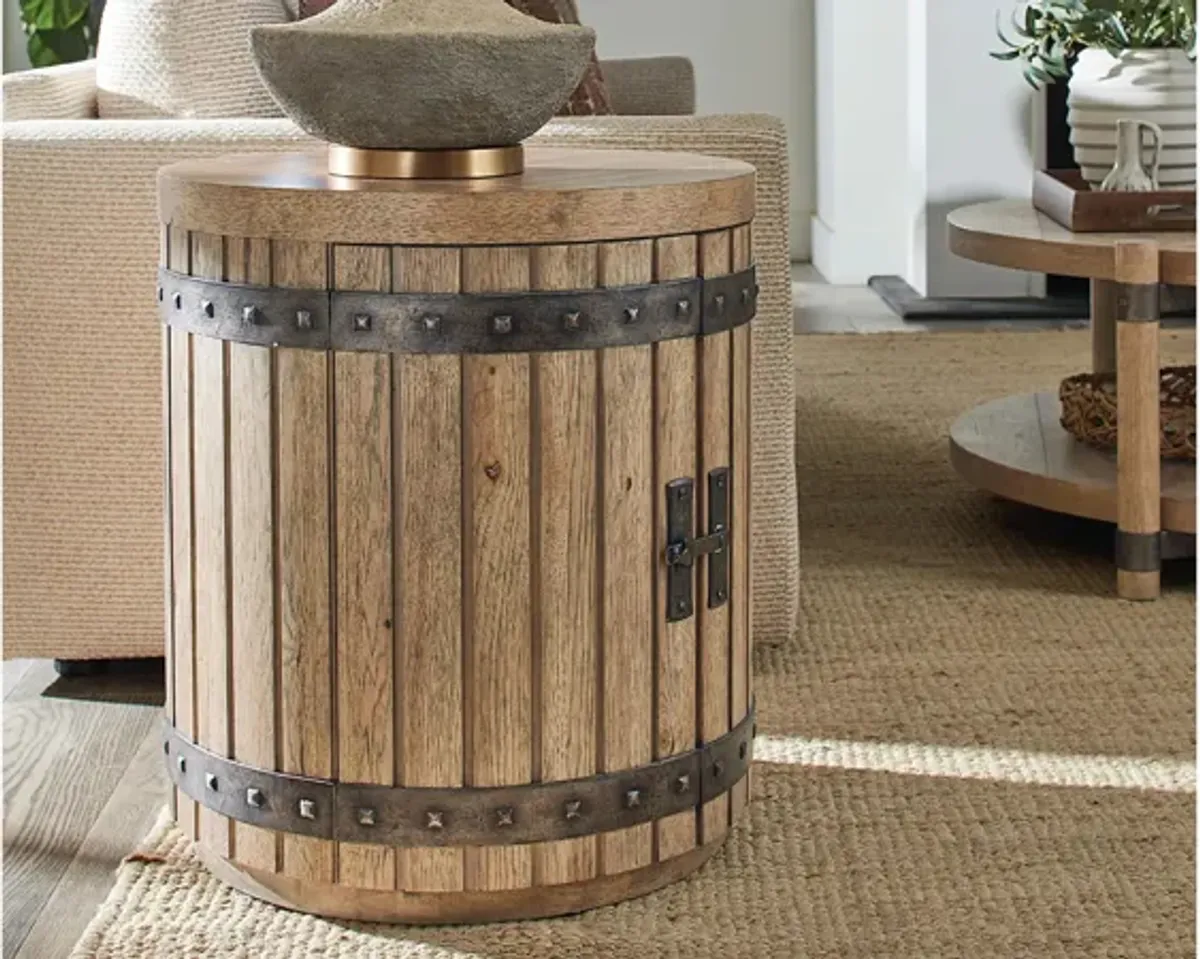 Vineyard Row Wine Barrel End Table