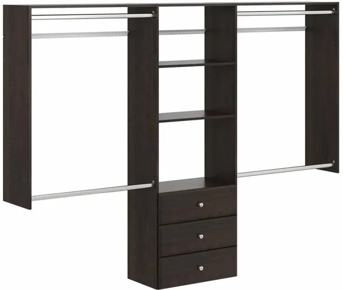 Allen Deluxe Pro Closet Kit with Drawers in Truffle by Easy Track