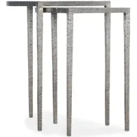 Chapman Metal Nesting Tables in Unique hand-hammered forged pewter finish by Hooker Furniture