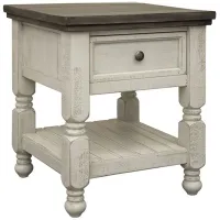 Stone Square End Table in White by International Furniture Direct