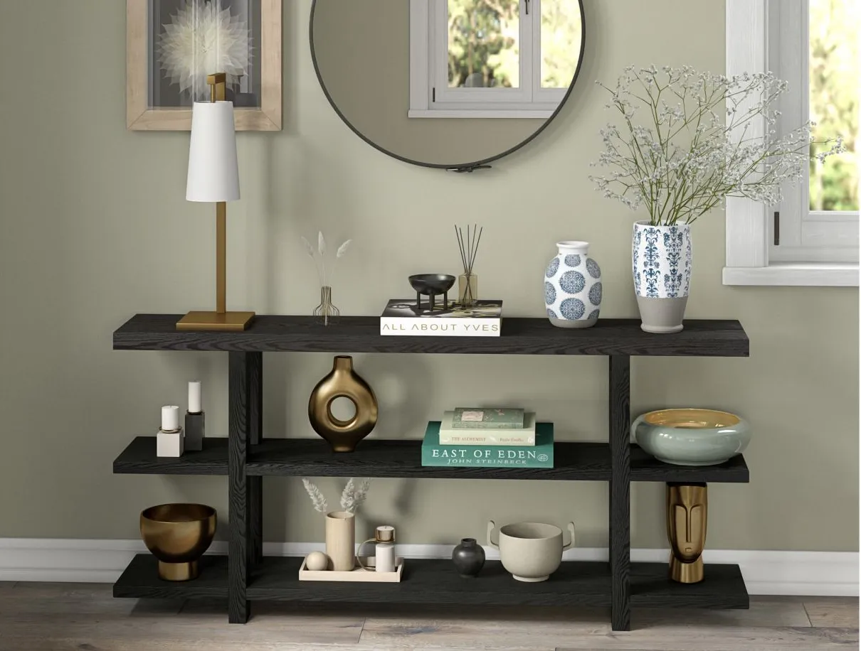 Acosta Console Table in Black Grain by Hudson & Canal