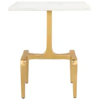 Clement Marble Side Table in White by Zuo Modern