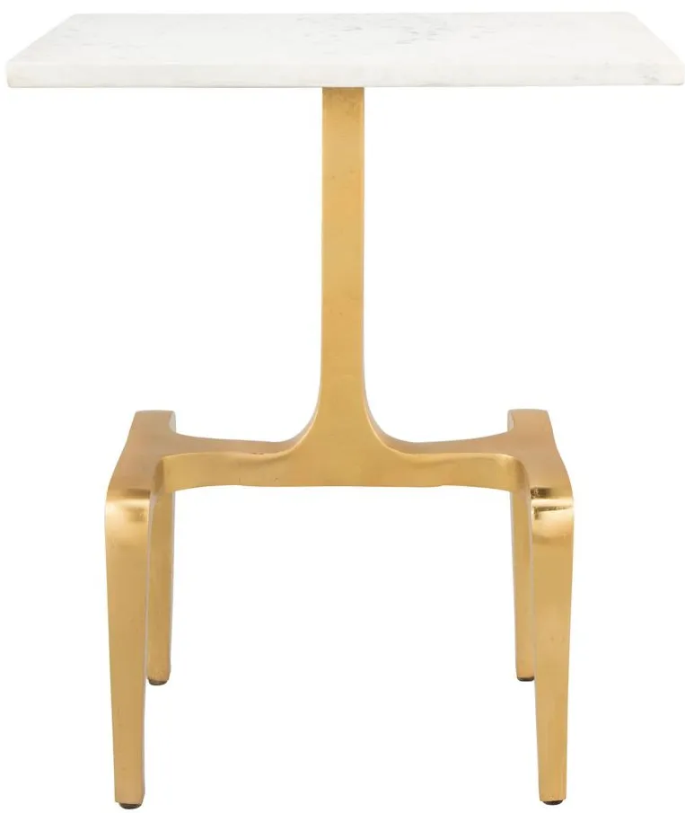 Clement Marble Side Table in White by Zuo Modern