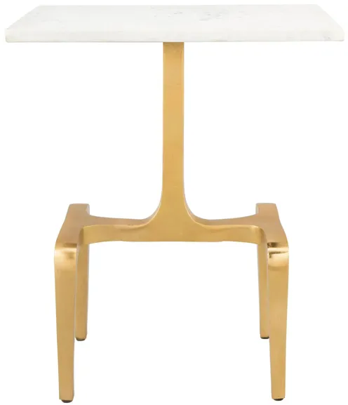 Clement Marble Side Table in White by Zuo Modern