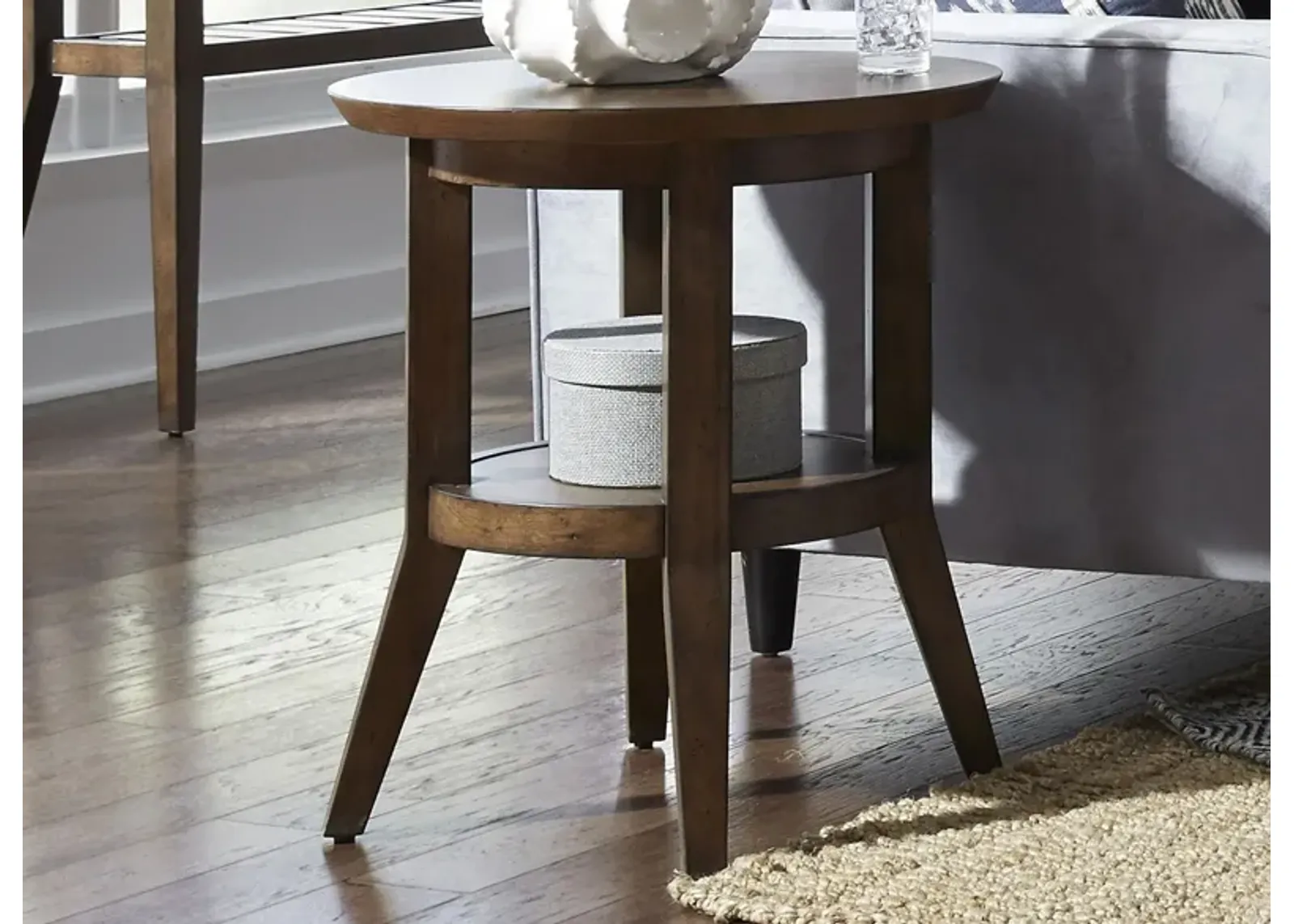 Ventura Blvd Round End Table in Dark Brown by Liberty Furniture