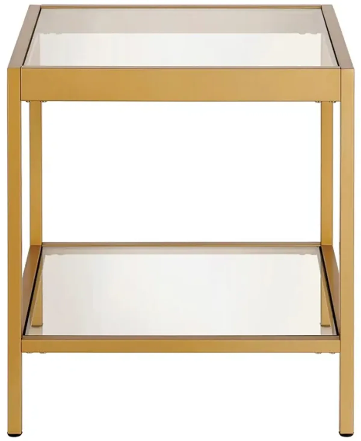 Alexis Square Side Table in Brass by Hudson & Canal