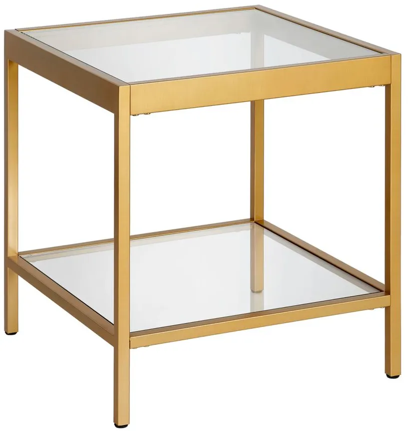 Alexis Square Side Table in Brass by Hudson & Canal