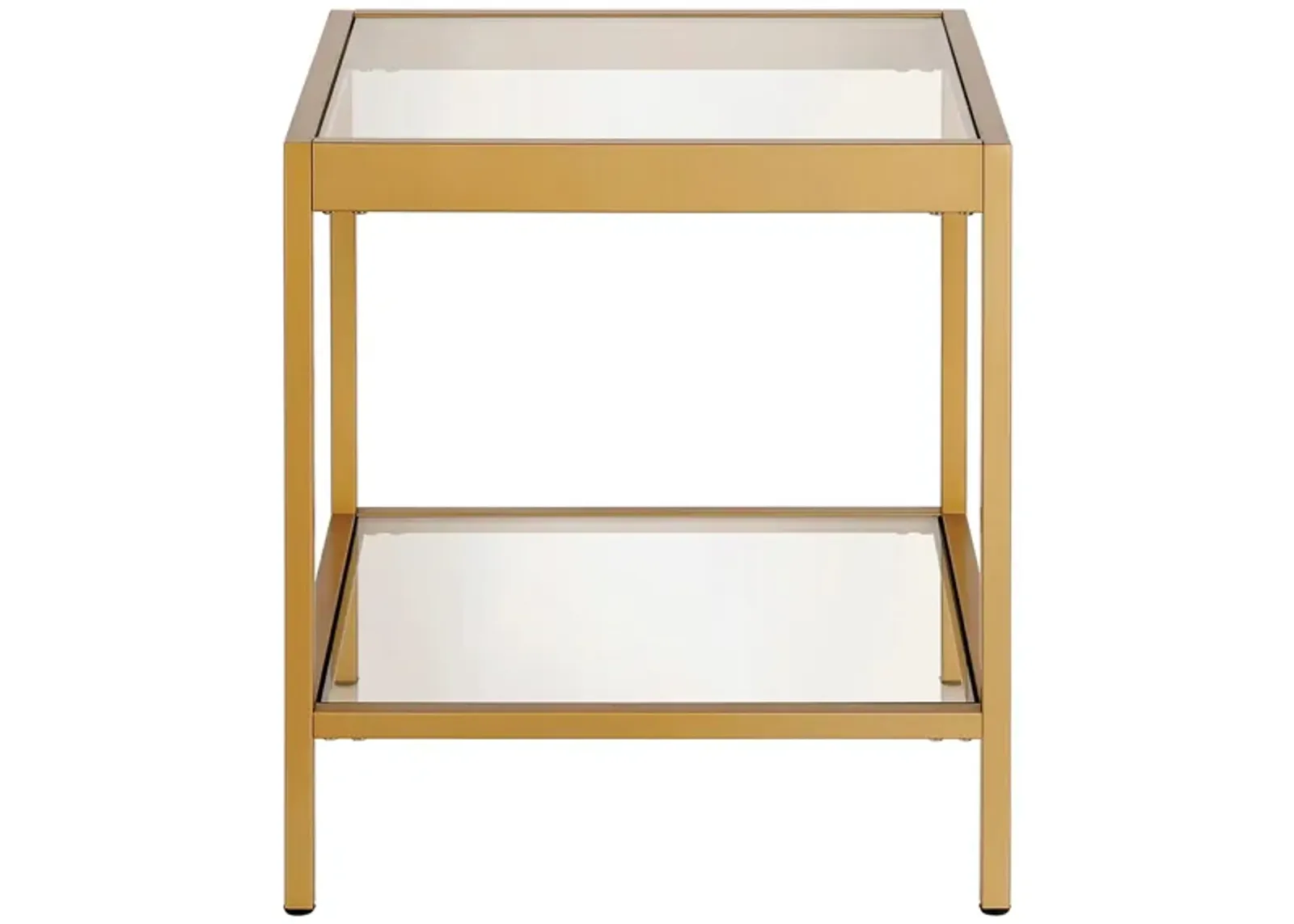 Alexis Square Side Table in Brass by Hudson & Canal