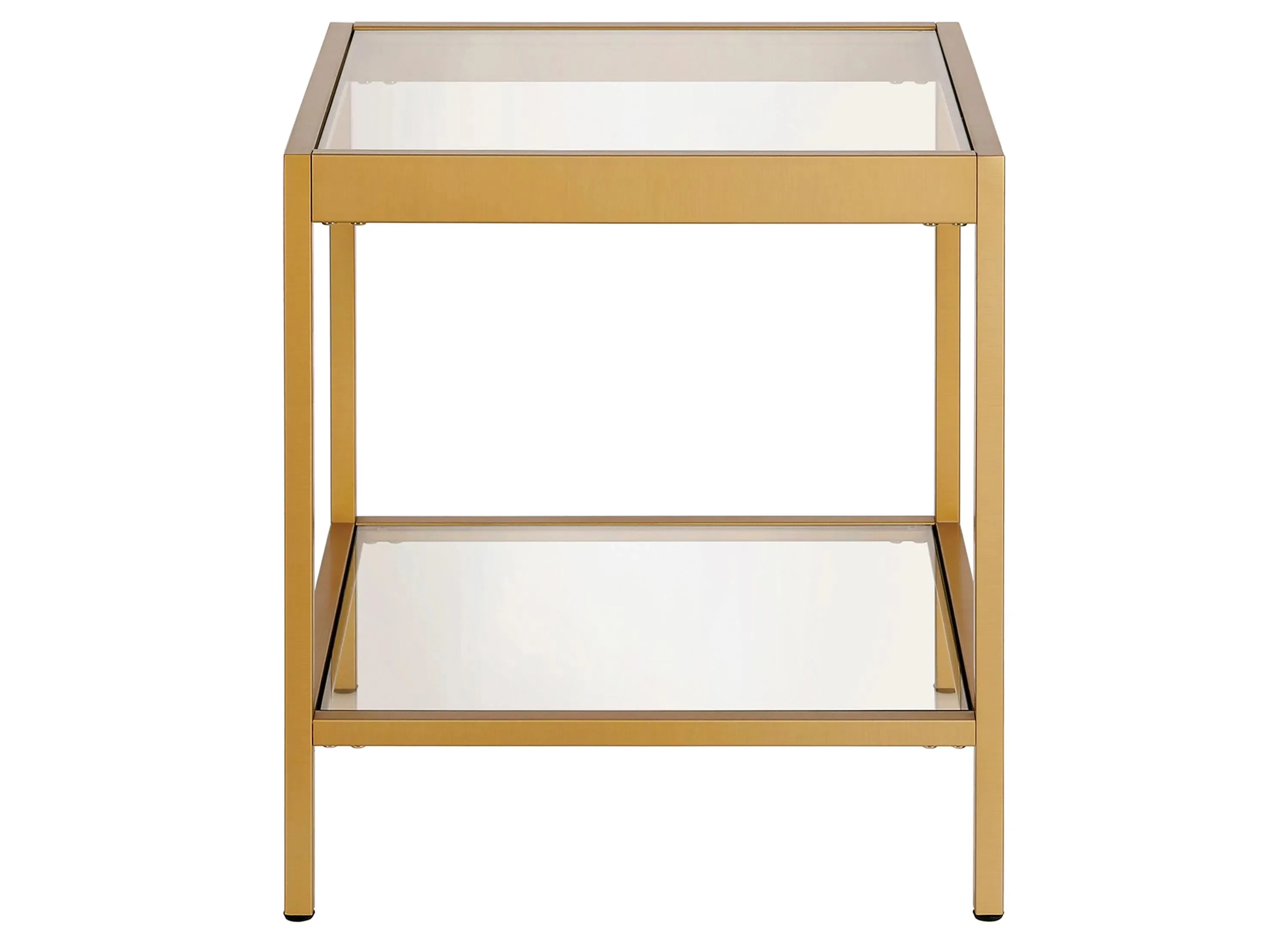 Alexis Square Side Table in Brass by Hudson & Canal