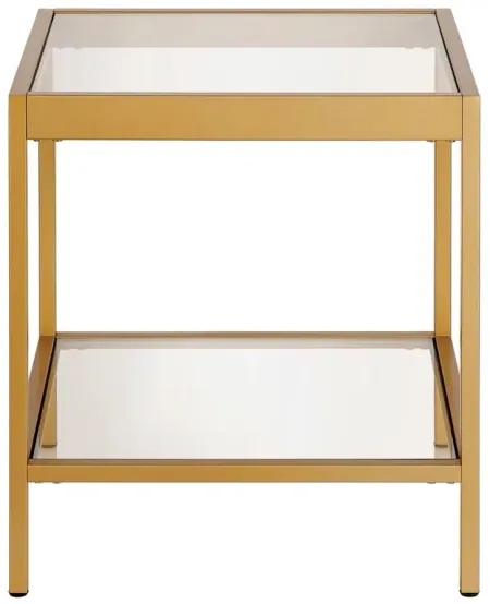 Alexis Square Side Table in Brass by Hudson & Canal