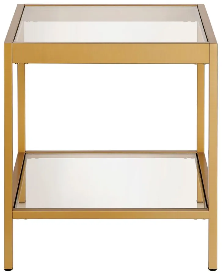 Alexis Square Side Table in Brass by Hudson & Canal