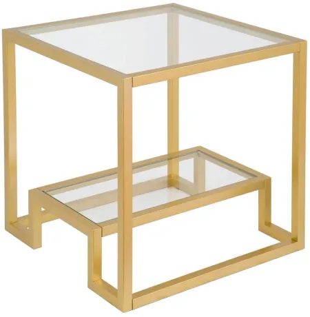 Vicky Square Side Table in Brass by Hudson & Canal