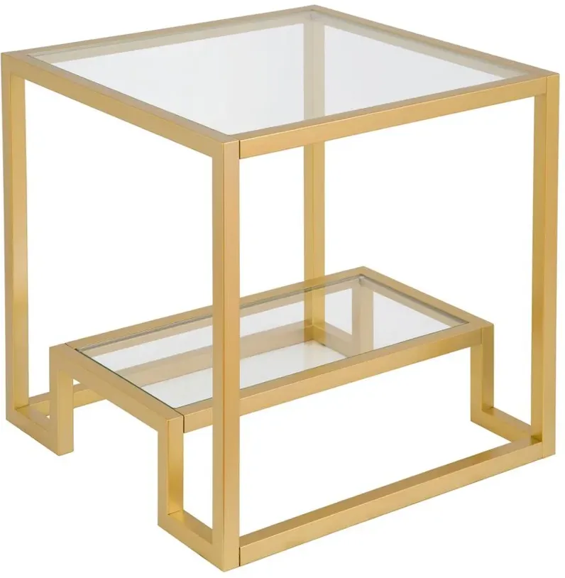 Vicky Square Side Table in Brass by Hudson & Canal