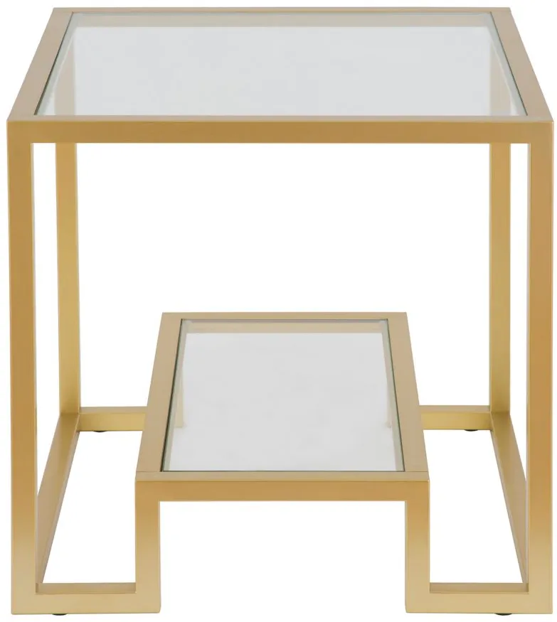 Vicky Square Side Table in Brass by Hudson & Canal