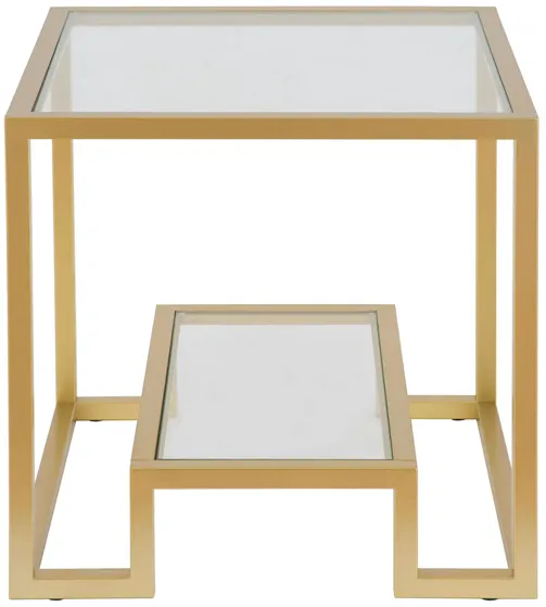 Vicky Square Side Table in Brass by Hudson & Canal