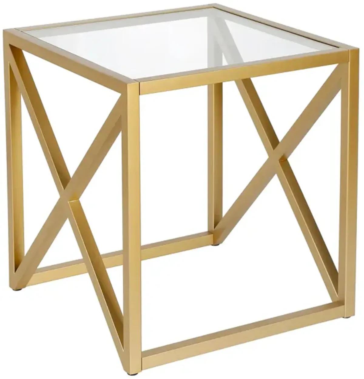 Calix Square Side Table in Brass by Hudson & Canal