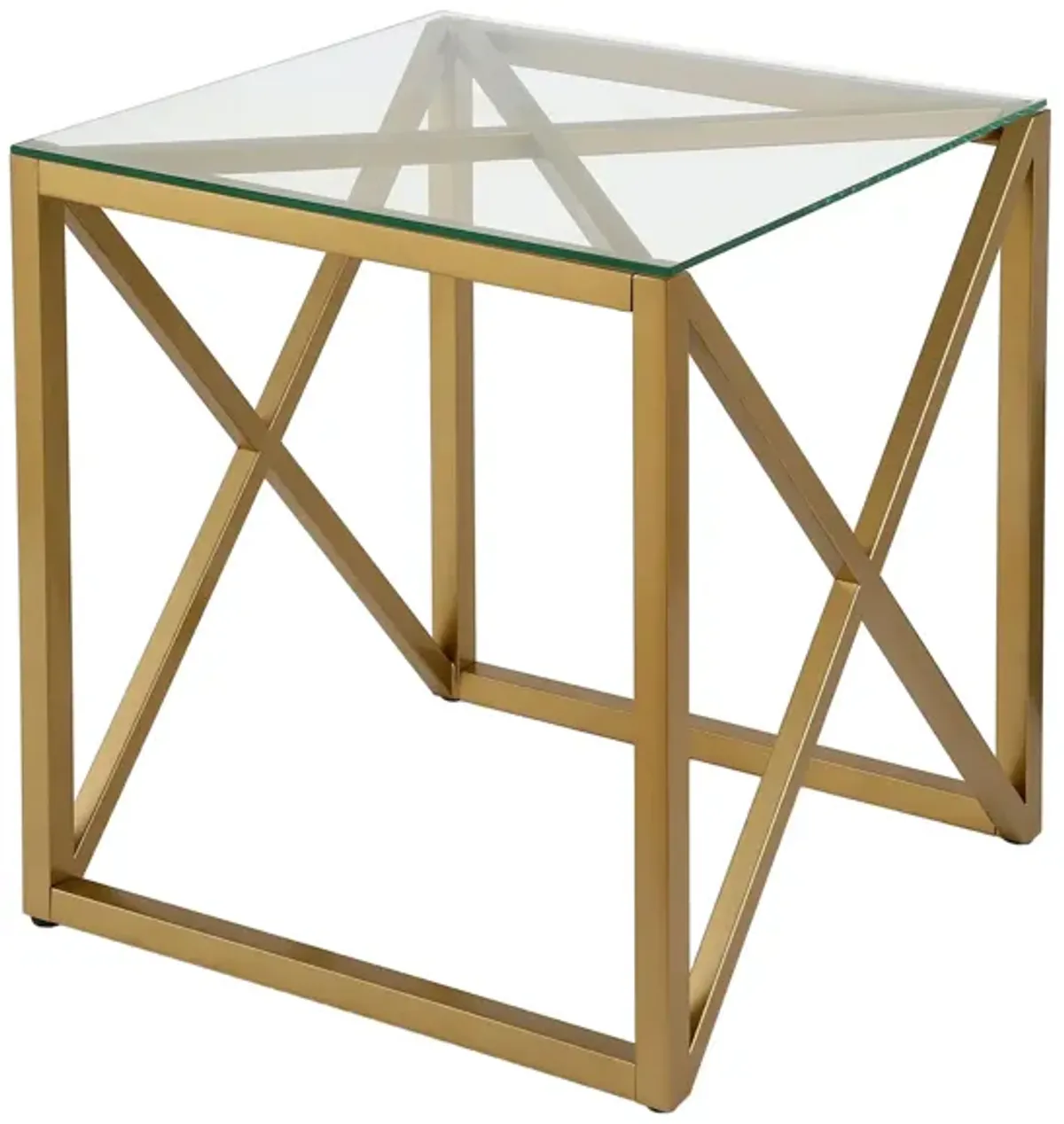 Doreen Square Side Table in Brass by Hudson & Canal